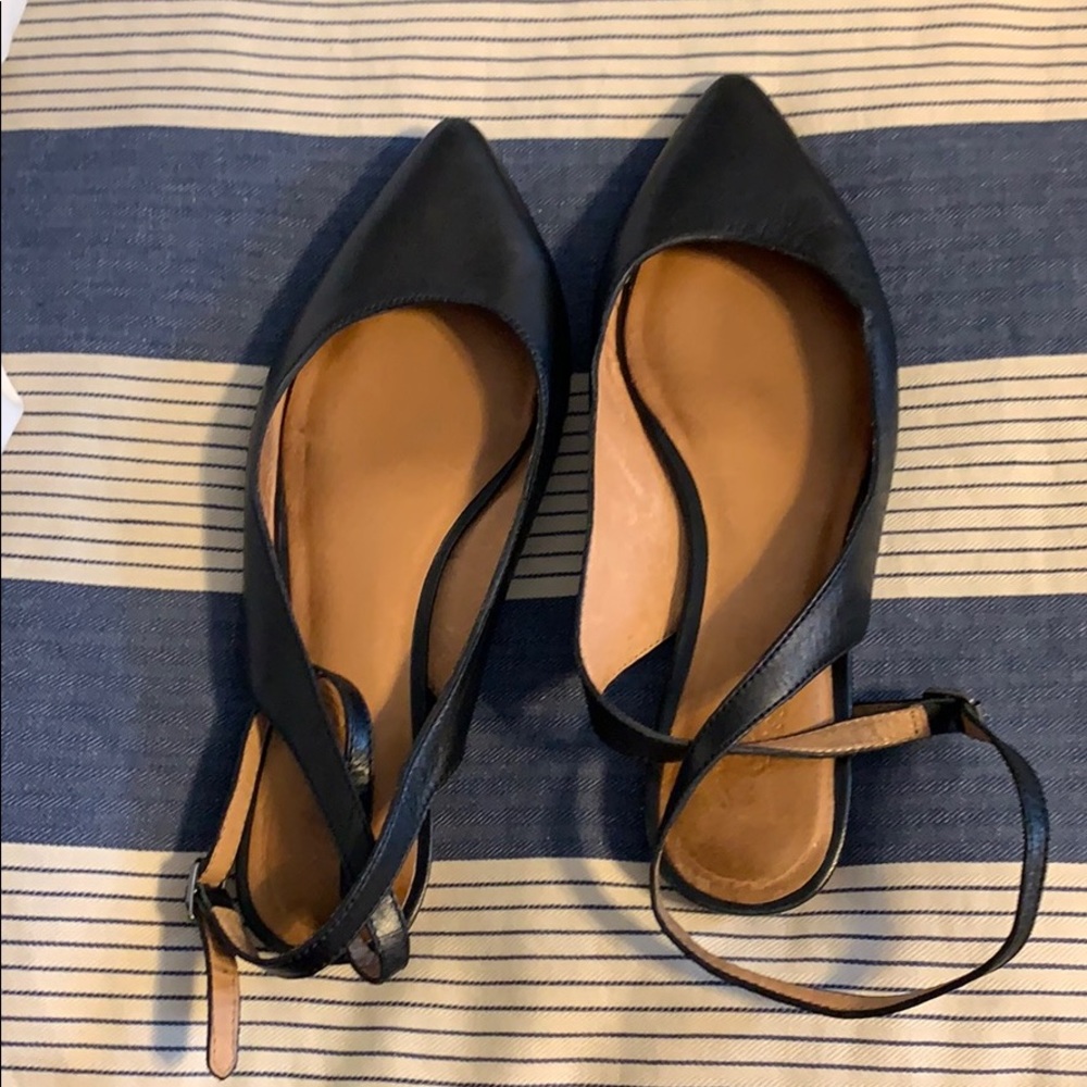 Madewell Margot Pointed Flat in Black Leather 7